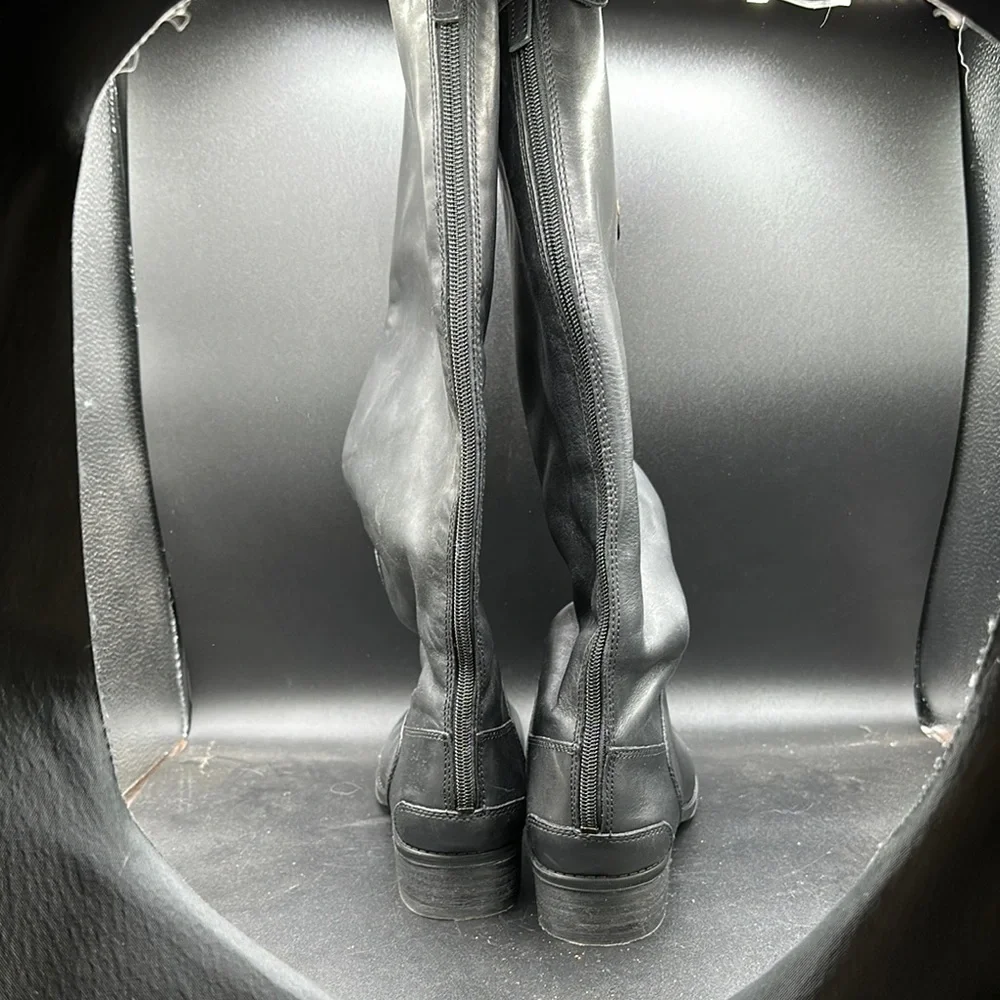 black Sam Edelman Penny Leather knee high riding boots size 8.5 wide calf